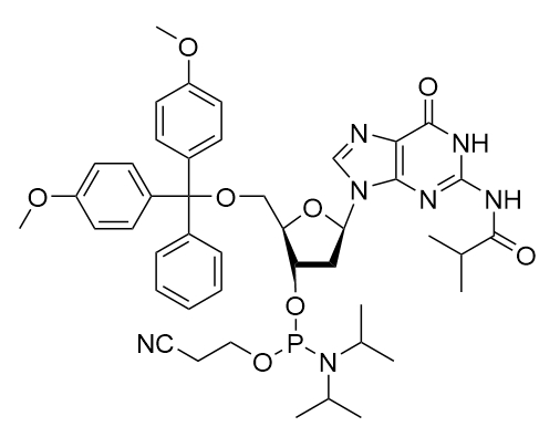 5'-O-(4,4-二甲氧基三苯甲基)-N-异丁酰基-2'-脱氧鸟苷-3'-(2-氰基乙基-N,N-二异丙基)亚磷酰胺